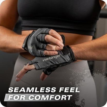 Harbinger Pro Gloves 3.0 - High Performance Training Gloves, Enhanced Grip, Breathable 4-Way Stretch, Adjustable Wrist Closure, Large, Women's - color: Slate Blue, size: Small