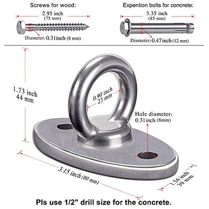 SELEWARE Ceiling Mount Cast Stainless Steel Swing Hanger Wall Anchor Hanging Yoga Swing Hammock Chair Suspension Straps Heavy Bag and More