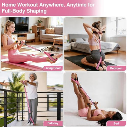 Upgraded Durable Pedal Resistance Band with Padded Handle, 3 Tubes 20/30/40LBS Bands for Abdomen, Waist, Arm, Core/ABS, Legs, Glutes Workout - Sit Up Exercise Equipment for Women