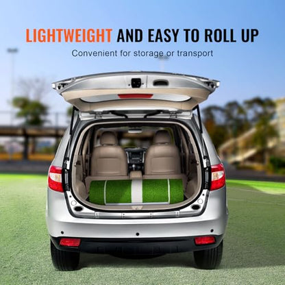 VEVOR 10x3ft Softball/Baseball Pitching Mat with Rubber Mound - Anti-Fade Turf & Anti-Slip Foam Backing, Portable Fastpitch Training Aid for Indoor/Outdoor Practice (Red/Green)