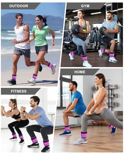 Fragraim Adjustable Ankle Weights 1-3/4/5/6/8/10/12/15/20 LBS Pair with Removable Weight for Jogging, Gymnastics, Aerobics, Physical Therapy - color: Purple, style: 7.5 lbs each( 15 lbs pair)