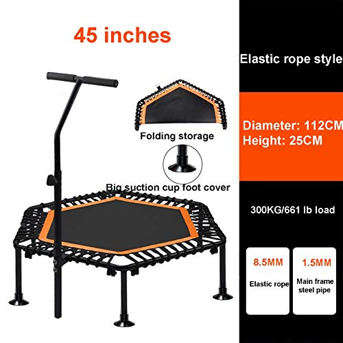 TXTC Foldable Rebounder Trampoline with Height Adjustable Handle,Fitness Trampoline,Exercise Trampoline for Adults Kids Indoor/Outdoor Home Equipment, Indoor Jumping Workout