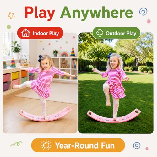 Sensory Balance Board for Kids – ADHD Focus, Calm & Motor Skill Development | Indoor Montessori Play | Durable Non-Wood Wobble Board