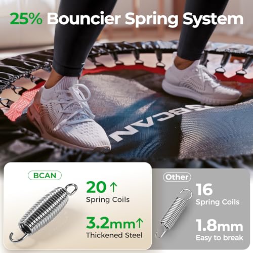 BCAN SP2 40/48" Foldable Mini Rebounder Trampoline for Adults |FED Fitness - color: Black, size: 40-inch