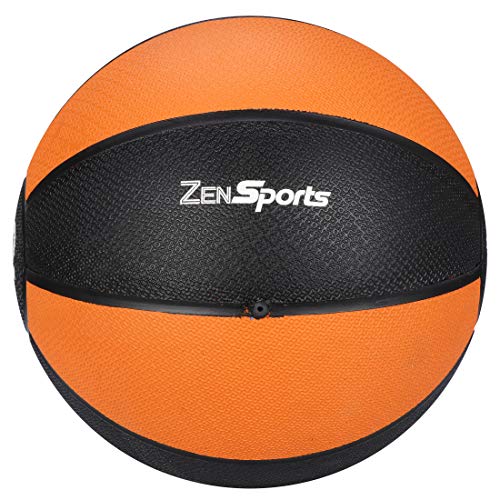 ZENY Fitness Medicine Ball 12lb, Weighted Exercise Ball with Textured Grip Fitness Core Strength Training Rubber Ball Home Gym Workout Equipment