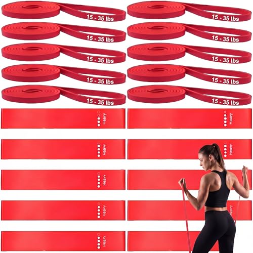 Outus 20 Pcs Resistance Bands Set 10 Resistance Loop Exercise Bands 10 Pull Up Strength Training Physical Therapy for Women Men Home Gym Workout Pilates Yoga Glutes Leg Full Body