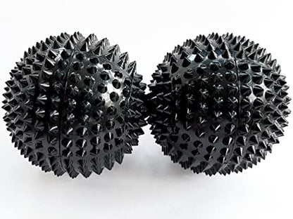 2X Spiky DBT Skill Balls | 2inch | Magnetic Stress Relief Balls | Spiky Massage Balls for Relaxation, Tension Release, Focus & Mobility (Black) - color: Black