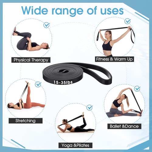 20 Pcs Resistance Bands for Stretching Heavy Duty Pull up Assistance Bands 15-35 Lbs for Home Gym Strength Training Exercise Workout Yoga, Black