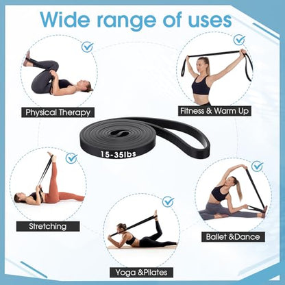 20 Pcs Resistance Bands for Stretching Heavy Duty Pull up Assistance Bands 15-35 Lbs for Home Gym Strength Training Exercise Workout Yoga, Black