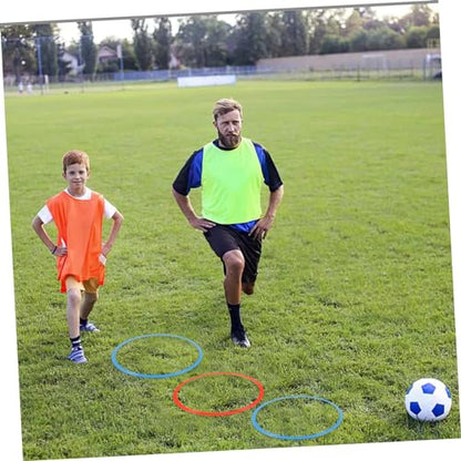 6PCS Soccer Training Rings Durable Agility Equipment for Footwork Drills Material for Soccer Football and Basketball Random Color