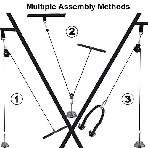 LAT Pulley System for Home Gym – Strength Training Fitness Equipment Cable Machine for Triceps, Biceps, Back & Shoulder Workouts - color: Nylon