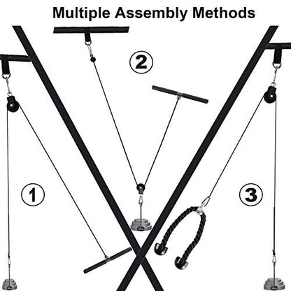 LAT Pulley System for Home Gym – Strength Training Fitness Equipment Cable Machine for Triceps, Biceps, Back & Shoulder Workouts - color: Nylon