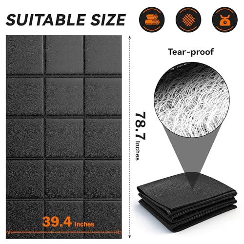 Treadmill Mat for Carpet &Hardwood Floors, 79" × 39.4" 0.25" Thick High Density, Non-Slip Fitness Equipment Mat, Mat for Under Treadmills, Elliptical, Exercise Bikes, Stationary Cycles - size: 78.7"L x 39.4"W x 0.3"Th