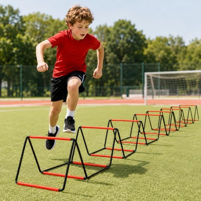 Foldable Agility Ladder, DIY Combination Speed Training Equipment, Footwork Ladder for Football, Sports Agility Ladders for Kids, Red, 5.1m 12 Grids