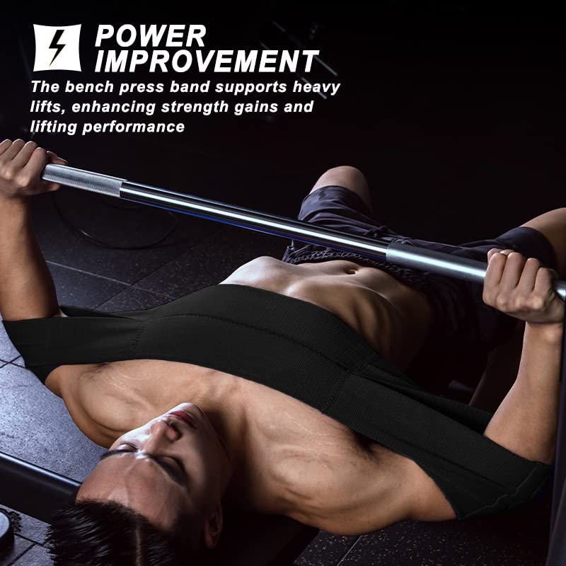 Bench Press Power Resistance Band, Bench Power Weight Lifting Training Fitness Increase Strength Push Up Gym Workout - color: Black(Tension:Over 300lb)