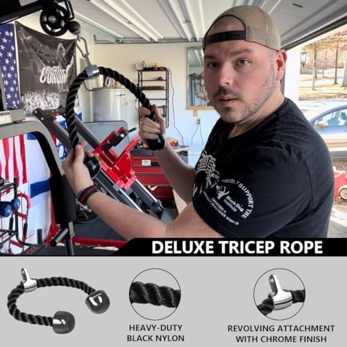 Cable Machine Attachment Set LAT Pulldown Attachments Weight Machine Accessories for Home Gym - color: black-4.0