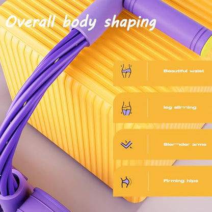 Pedal Resistance Band with Handle Multifunction Pedal Resistance Band Upgrade 6/8/10 Tubes Manual Tension Training Pedal Natural Rubber Foot Pedal Resistance Bands - color: purple-10 tubes