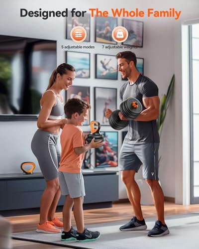 FEIERDUN DS2 Adjustable Dumbbells, 20/30/40/45/70/90lbs Free Weight Set with Connector, 5 in1 Dumbbells Set Used as Barbell, Kettlebells, Push up Stand, Weight Plate, Fitness Exercises for Home Gym Suitable Men/Women - style: D.45LB(22.5LB Pair)