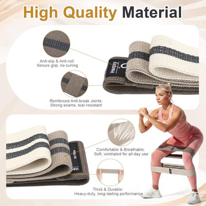 6 Pcs Fabric Resistance Bands for Working Out Non Slip Exercise Bands for Men and Women Booty Workout Stretch Exercise Band for Legs Exercises Resistance Band for Fitness, Yoga