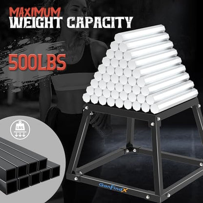 GanFindX Steel Plyometric Jump Box,12/18 Inch Heavy Duty Plyo Platform, Non-Slip Workout Step Box for Home Gym, Agility, Strength & Conditioning Training - size: 12in
