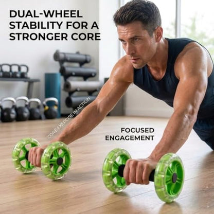 Exercise Roller Ab Exercise Abdominal Roller Wheel Dumbbell, Stable Abdominal Exercise Roller for Abs, Core Strength, Arms & Back, Portable Fitness Trainer for Men & Women