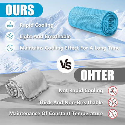Cooling Towels for Neck and Face, 5 Pack Soft Microfiber Gym Towel（40" X 12", Breathable Cooling Towels for Hot Weather, Gym Yoga Sports Workout Sweat Towels for Men Women Kids