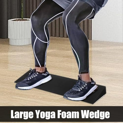 Slant Board Squat Wedge Calf Stretcher, EVA Yoga Slant Wedge, Portable Calf Raise Board for Home Gym Workout, Heel Elevated Squat Platforms for Weightlifting & Mobility Improvement, 51x15x5cm