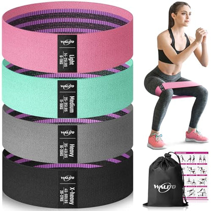 Fabric Resistance Bands for Working Out, Exercise Bands for Glutes and Legs - color: 4.Pink,Aqua,Grey,Black