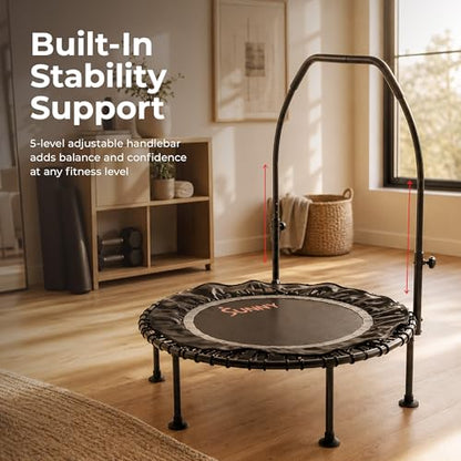 Sunny Health & Fitness 36"/40"/48" Bungee Exercise Trampoline with Handlbar - size: 40" trampoline