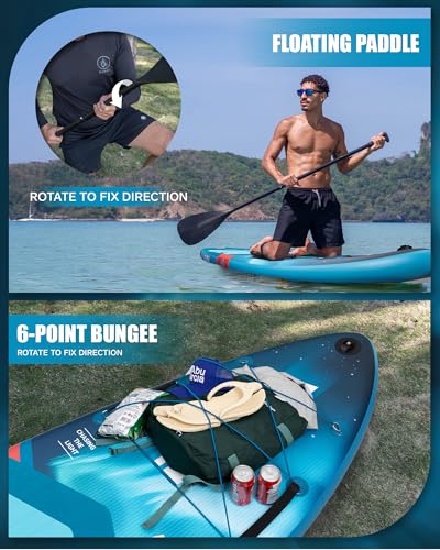 DAMA Stand Up Paddle Board for 2+1 People and Pets, Extra Wide All-Around Stable Design for Beginners, Family Use on Lakes, Rivers & Coastal Waters, 450 lbs Capacity, 11'6" x 34" x 6" - color: blue 11'6"*34"*6"