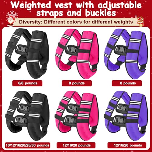 6lb/8lb/12lb/16lb/20Lb Weighted Vest Woman Men with Reflective Stripe, Chest Size Adjustable Strength Training Weight Vest for Walk Running Jogging - color: Black, size: 8 Lbs