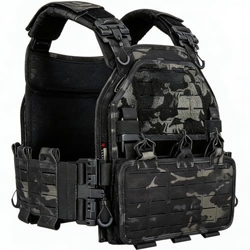 YAY YAKEDA Quick Release Tactical Laser-Cutting Vest Multicam Lightweight Vest - color: Mcbk