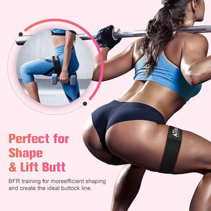 Booty Bands for Women Glutes & Hip Building, Blood Flow Restriction Bands BFR Bundle Booty Bands, Best Fabric Glute Bands Resistance Bands for Exercising Your Butt,Squat,Thigh - color: Black 01