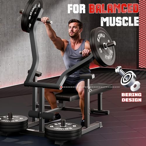 Chest Press Machine, GOIMU Z1-PRO Weight Bench Press Machine with Independent Arms, Adjustable Flat Incline Bench Press for Chest, AB Workout Home Gym Equipment - color: Black