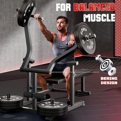 Chest Press Machine, GOIMU Z1-PRO Weight Bench Press Machine with Independent Arms, Adjustable Flat Incline Bench Press for Chest, AB Workout Home Gym Equipment - color: Black