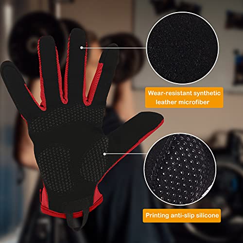 Full Finger Workout Gloves for Men Breathable Gym Exercise Weight Lifting Gloves Full Palm Protection Deep
