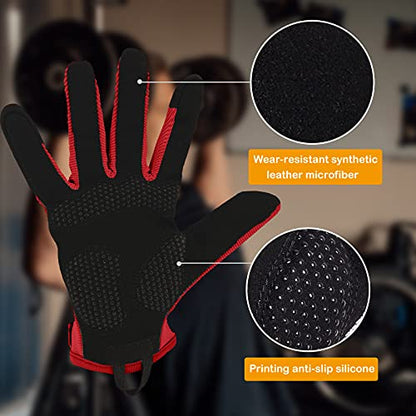 Full Finger Workout Gloves for Men Breathable Gym Exercise Weight Lifting Gloves Full Palm Protection Deep