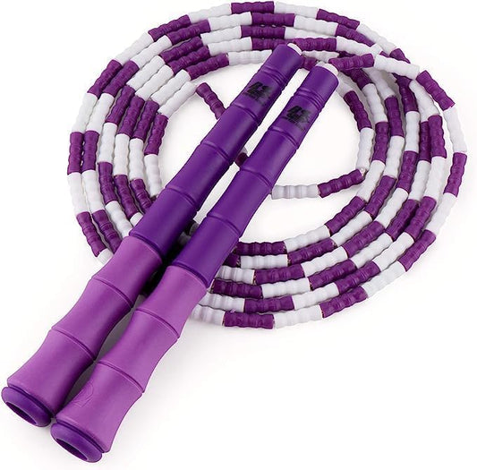 Buddy Lee New Beaded Jump Rope – Adjustable Skipping Rope for Adults – Durable, Tangle-Free Fitness Jump Rope with Ergonomic Handles for Cardio, Training & Outdoor Workouts - color: b.Purple