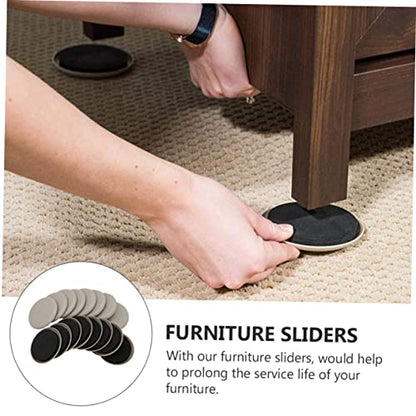 TEHAUX 16pcs Heavy Duty Furniture Glides Moving Pads Core Sliders Material for Moving No Scratch and Noise
