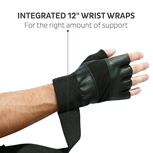 Weight Lifting Gloves with 12" Wrist Wraps – Workout Gloves with Wrist Support for Men & Women, Cross Training, Powerlifting, Gym & Fitness Protection, Durable Grip & Comfort Fit - size: Medium