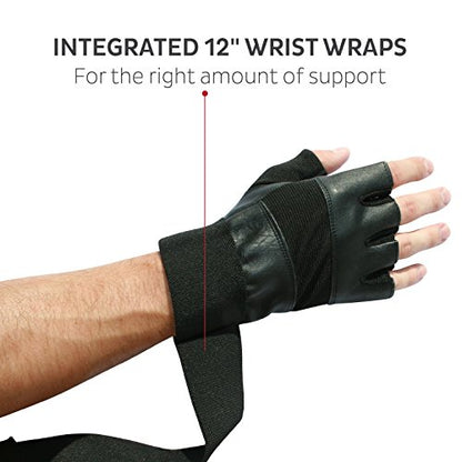 Weight Lifting Gloves with 12" Wrist Wraps – Workout Gloves with Wrist Support for Men & Women, Cross Training, Powerlifting, Gym & Fitness Protection, Durable Grip & Comfort Fit - size: X-Small
