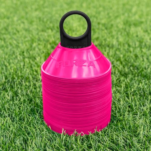 FORZA Mini Training Marker Cones | Durable Multi-Purpose Mini Space Cones Ideal for All Sports – Pack of 50 or 1000 in Multiple Color Options [Includes Carry Stand] - color: Pink, style: Pack of 1000