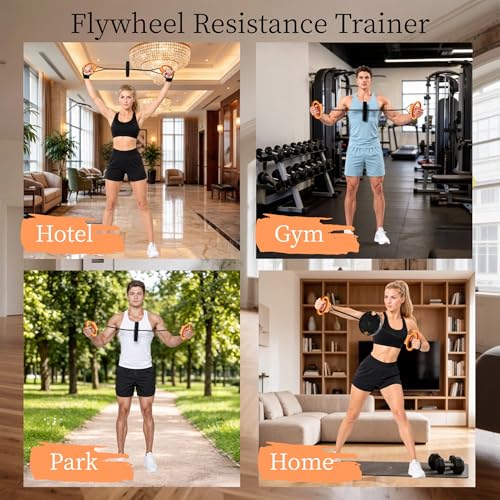 Flywheel Arm Trainer for Home Workout, Chest and Arm Trainer for Upper Body Strength, Forearm Trainer for Grip and Arm Strength, Portable Fitness Equipment for Arms, Chest, Shoulders and Back
