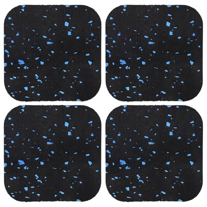 4Pcs Treadmill Mats, Coolrunner High Density Equipment Pads Noise Reduction for Floor Protection, Washing Machine Pads, Anti Vibration Rubber mats for Stationery Bike, Rowing Machine, Home Gym Station