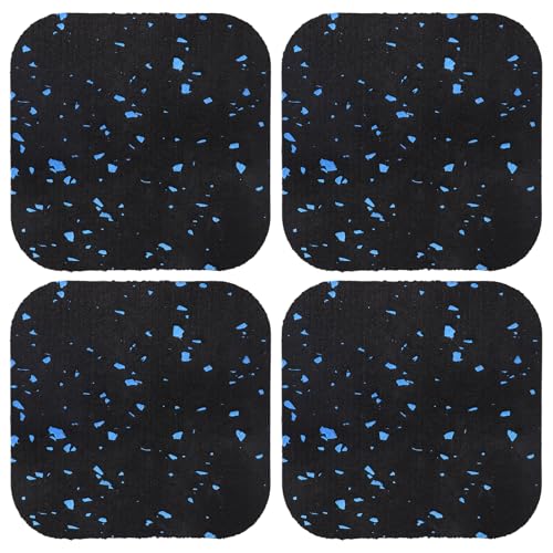 4Pcs Treadmill Mats, Coolrunner High Density Equipment Pads Noise Reduction for Floor Protection, Washing Machine Pads, Anti Vibration Rubber mats for Stationery Bike, Rowing Machine, Home Gym Station
