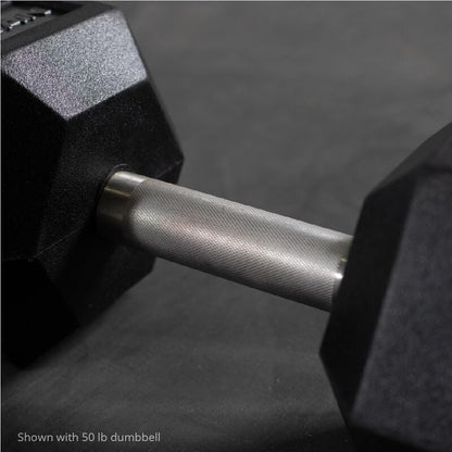 Titan Fitness Free Weights, Rubber Coated Hex Dumbbell, Straight Stainless Steel Handle, Strength Training, Full Body Workout - style: 30 pound Single