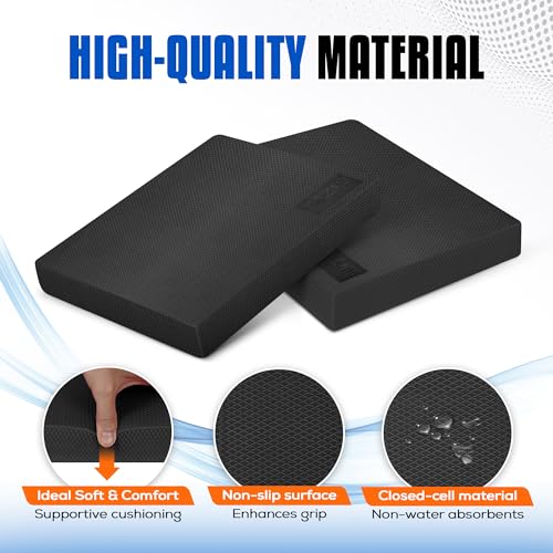 Yes4All Balance Pad, Nonslip TPE Foam Balance Pad with Upgraded Sizes - L, XL, XXL Balance Mat for Fitness, Yoga & Stability Training - Multicolor Options