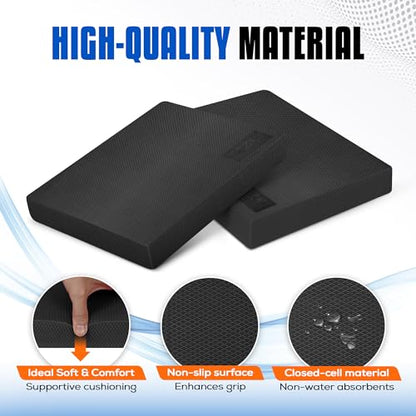 Yes4All Balance Pad, Nonslip TPE Foam Balance Pad with Upgraded Sizes - L, XL, XXL Balance Mat for Fitness, Yoga & Stability Training - Multicolor Options