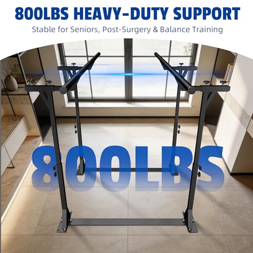 MR Parallel Bars for Physical Therapy 6Ft, Adjustable Standing Assist Bar for Daily Mobility Support, Walking Assist bar with Non-Slip Base for Safe Rehabilitation & Walking Balance Improvement