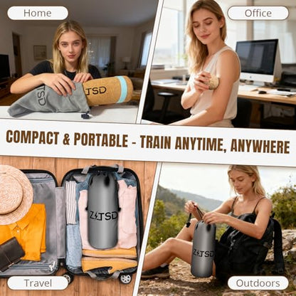 Foot & Ankle Strengthener Kit, 4-in-1 Cork Balance Board Set | Includes 2 Half-Dome Boards | Foot Roller | Massage Ball | Toe Bands | Carry Pouch | Exercise Guide